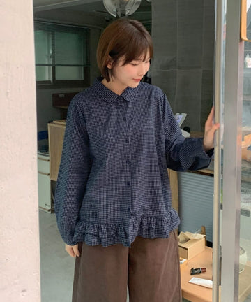 Hedenne Check Frill Tiered Blouse